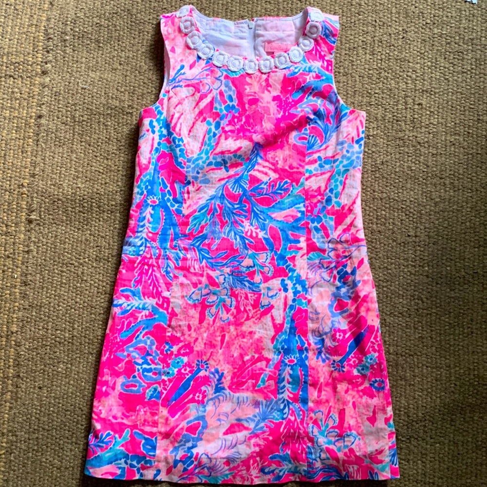 Lily Pulitzer pink and blue coral shift sz 10